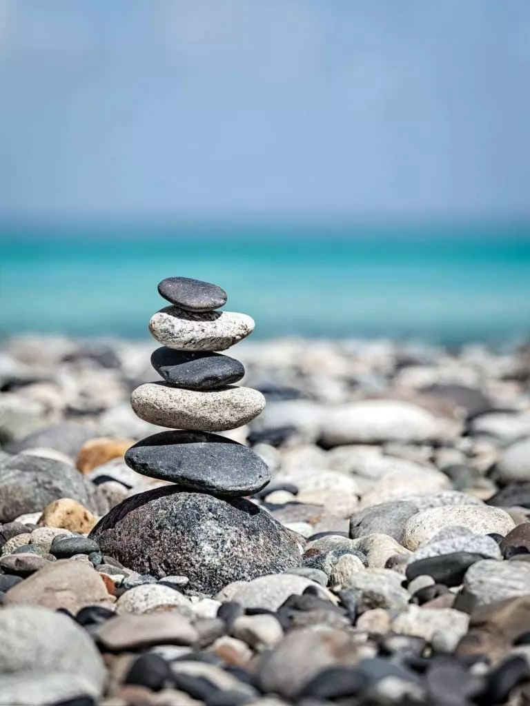 Zen balanced stones to represent adhd psychotherpay